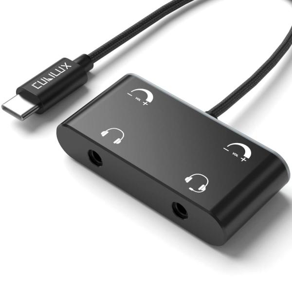 Cubilux USB C イヤホン 2分配器（独立音量調整機能付き） 音声共有 タイプ C オーデ...