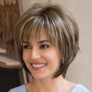 Aisaide Short Pixie Cut Layered Wig With Bangs For Women Short Ombre Highli｜pinkcarat