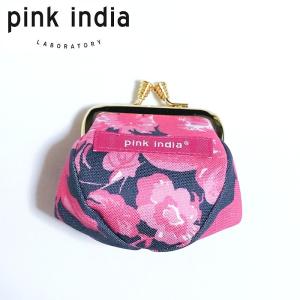 京都がま口 コロロン財布 | 秀和×pinkindia | midnight shadow blue ネイビー ピンク 花柄（北欧雑貨 レディース 可愛い かわいい 小銭入れ）｜pinkindia