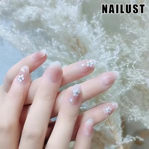 ネイル チップ かわいいキラキラ花フラワーデザイン 春夏大人気桜ネイルシール ショートロングピンクベージュヌードつけ爪 雰囲気感高級感 透明感?光沢感 貼る