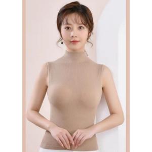 ハイネック ノースリーブ タートルネック タン...の詳細画像4