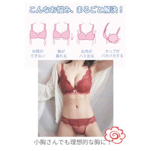 ブラジャー ショーツ セット 補正 谷間 ノン...の詳細画像2