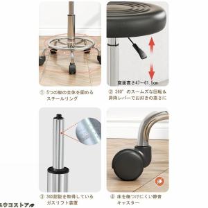 キッチンチェア キャスター付き カウンターチェ...の詳細画像4