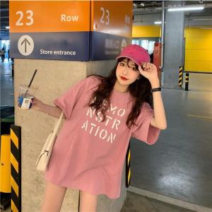ロング ロゴtシャツ レディース 半袖 カット...の詳細画像2