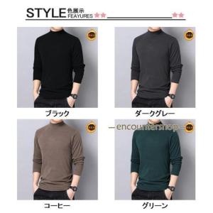 長袖Tシャツ メンズ ハイネック tシャツ イ...の詳細画像5