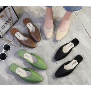 ミュールサンダルレディースぺたんこフラットサン...の詳細画像5