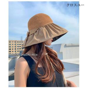 帽子 レディース 大きめ 紐付き 風で飛ばない...の詳細画像4