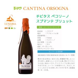 【よりどり4本以上送料無料】ルナリア チビタス ぺコリーノ スプマンテ ブリュット 2021 【CANTINA ORSOGNA 】【demeter認証】【ルナーリア】【LUNARIA】｜pinotch