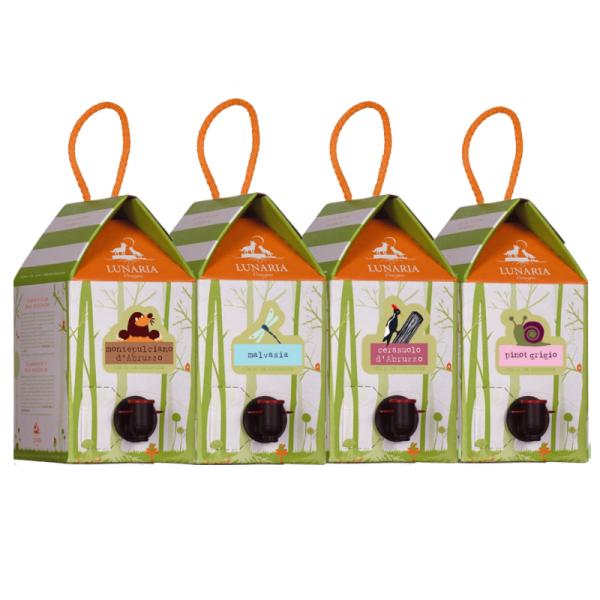 送料無料 ルナーリア　BOXワイン　3000ml　赤・白・ロゼ・オレンジ　全４種セット