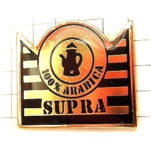 ピンバッジ・コーヒー珈琲ポット黒100%アラビカ種◇フランス限定ピンズ