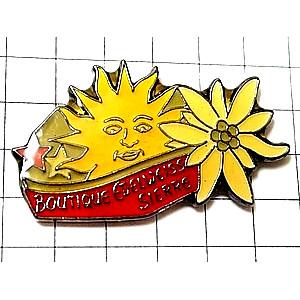 ピンバッジ・エーデルワイスの花と太陽と星 EDELWEISS◆フランス限定ピンズ◆レアなヴィンテージ...