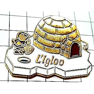 ピンバッジ・イグルーとエスキモー釣り◆フランス限定ピンズ◆レアなヴィンテージものピンバッチ