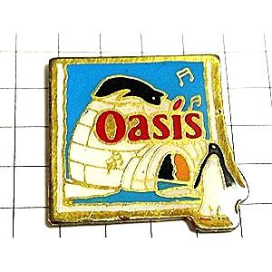 ピンバッジ・カマクラ氷イグルーとペンギン音楽◆フランス限定ピンズ◆レアなヴィンテージものピンバッチ