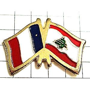 ピンバッジ・フランス国旗レバノン杉◆フランス限定ピンズ◆レアなヴィンテージものピンバッチ