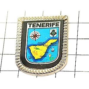 ピンバッジ・テネリフェ島スペイン紋章 TENERIFE CANARIES ISLAND MAP SPAIN◆フランス限定ピンズ◆レアなヴィンテージものピンバッチ