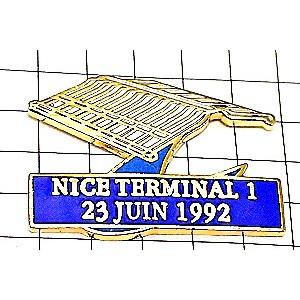 ピンバッジ・ニース空港ターミナル１飛行場◆フランス限定ピンズ◆レアなヴィンテージものピンバッチ