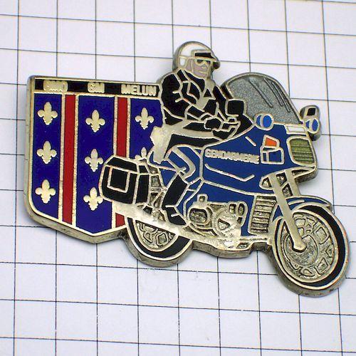 ピンバッジ・ジャンダルムリ憲兵隊バイク警察百合の紋章 GENDARMERIE◆フランス限定ピンズ◆レ...