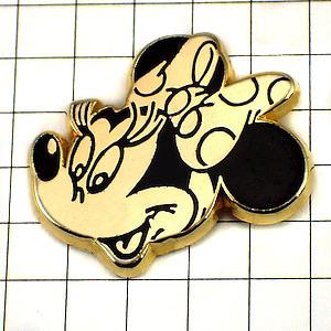 ピンバッジ・ミニーちゃん水玉リボン笑顔ディズニー◇フランス限定