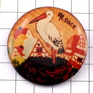 ピンバッジ・コウノトリ鳥の巣アルザス地方◆フラン...の商品画像