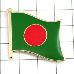 ピンバッジ◆バングラデシュ 国旗デラックス薄型キャッチ付き 緑地の日の丸 ピンズ BANGLADESH FLAG ピンバッチ タイタック｜ピンズマルシェ