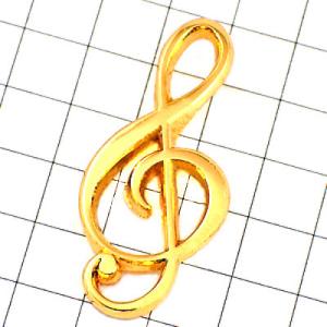 ピンズ・ト音記号ゴールド金色ミュージック音楽デラックス薄型キャッチ付き