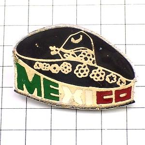 ピンバッジ・メキシコ国旗色ソンブレロ帽子◆フランス限定ピンズ◆レアなヴィンテージものピンバッチ