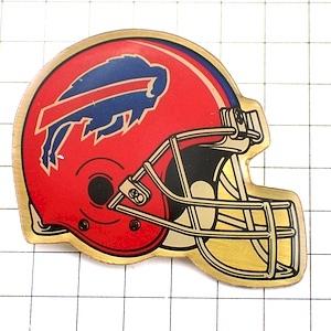 ピンバッジ・バッファロービルズ牛アメフト/NFLアメリカ/USAヘルメット NEW-YORD BUF...