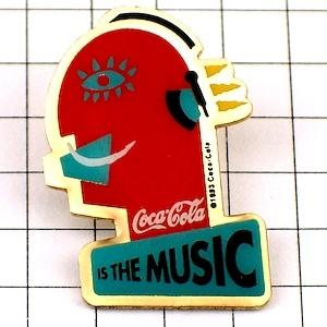 ピンバッジ・コカコーラは音楽ヘッドフォンで聴く COCA-COLA IS-THE-MUSIC◆フラン...