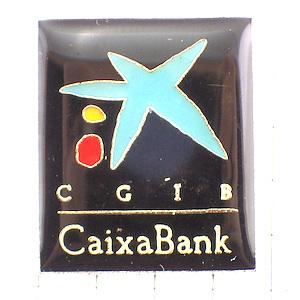 ピンバッジ・カイシャバンク銀行スペイン金融 CGIB CAIXA-BANK SPAIN◆フランス限定ピンズ◆レアなヴィンテージものピンバッチ