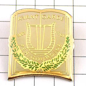 ピンバッジ・竪琴ライアー月桂樹アヴァンギャルド白い本◆フランス限定ピンズ◆レアなヴィンテージものピン...