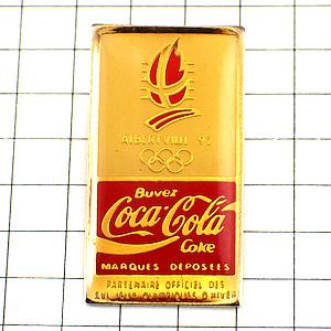 ピンバッジ・アルベールビル五輪コカコーラ赤フランス語 COCA-COLA ALBERTVILLE S...