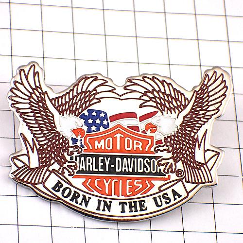ピンバッジ・ハーレーダビッドソン鷲バイク二輪イーグル鷲◆フランス限定ピンズ◆レアなヴィンテージものピ...