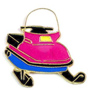 ピンバッジ・雪上バイク冬のスポーツ乗り物◆フランス限定ピンズ◆レアなヴィンテージものピンバッチ