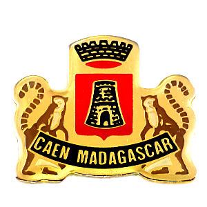 ピンバッジ・マダガスカルの猿ワオキツネザル紋章◆フランス限定ピンズ◆レアなヴィンテージものピンバッチ