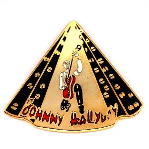 ピンバッジ・ギター舞台ジョニーアリディ歌手スポットライトの中◆フランス限定ピンズ◆レアなヴィンテージ...