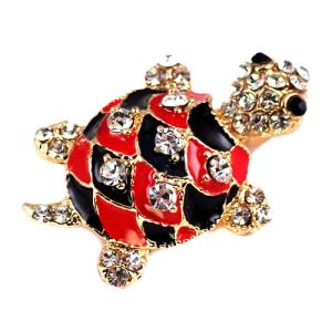 スワロフスキー製のストーン亀 SWAROVSKI スワロフスキー 大粒ストーン 亀 ブローチ カメ かめ