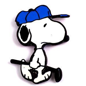 ピンバッジ・ゴルフするスヌーピー青い帽子 SNOOPY UFS◇フランス限定