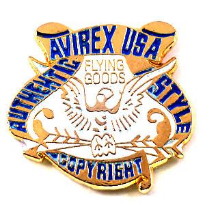 ピンバッジ・アヴィレックス紋章/USA正統派の洋服イーグル鷲 AVIREX PILOT JACKET...