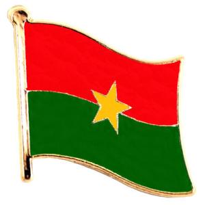 ピンバッジ◆ブルキナファソ 国旗デラックス薄型キャッチ付き 星 スター ピンズ BURKINA-FA...