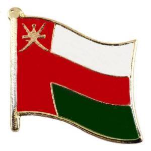 ピンバッジ◇オマーン 国旗デラックス薄型キャッチ付き 太刀 ピンズ