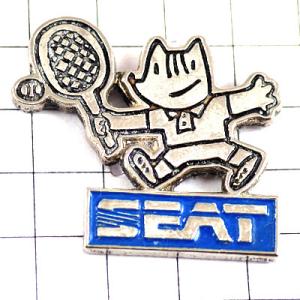 ピンバッジ・テニスするコビー五輪セアト車スペイン夏季オリンピック1992年 COBI BARCELONA-1992 SPAIN◆フランス限定ピンズ