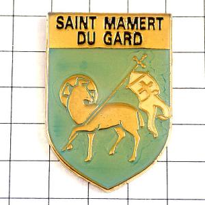 ピンバッジ・サン＝マメール＝デュ＝ガル羊の紋章◆フランス限定ピンズ◆レアなヴィンテージものピンバッチ