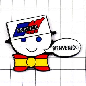 ピンバッジ・サッカーワールドカップ1998年フランス大会スペイン国旗 BIENVENIDO WORLDCUP98 SPAIN◆フランス限定ピンズ