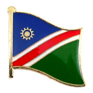 ピンバッジ◆ナミビア 国旗デラックス薄型キャッチ付き オバンボ族の色 ピンズ NAMIBIA FLA...