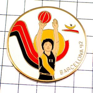 ピンバッジ・バルセロナ五輪バスケットボール選手オリンピック夏季ビンテージ中古品 BARCELONA-1992 SPAIN◆フランス限定ピンズ