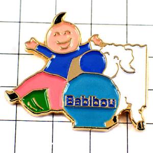 ピンバッジ・子どもと羊ブルー青い香水瓶 BABIBOU FRANCE◆フランス限定ピンズ◆レアなヴィ...