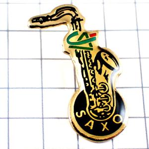 ピンバッジ・サックス音楽サクソフォン楽器クレディアグリコル銀行 SAXOPHONE◆フランス限定ピン...