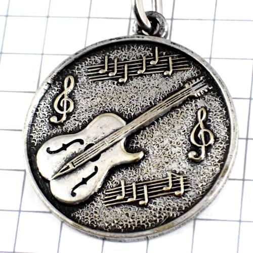 キーホルダー・ギター楽器ト音記号ミュージック音楽楽譜◆フランス限定ポルトクレ◆レアなヴィンテージもの...