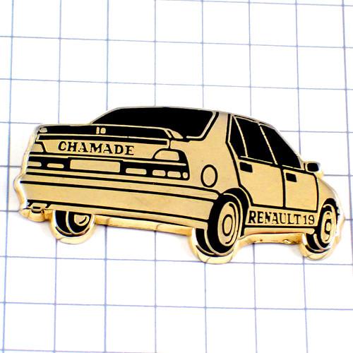ピンバッジ・ルノー１９シャマド車ゴールド金色 RENAULT-19 CHAMADE RENAULT ...