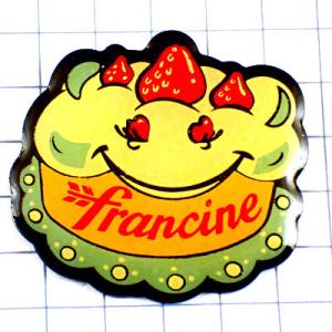 ピンバッジ・笑顔のイチゴケーキお菓子 FRANC...の商品画像